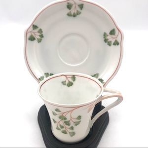 Antique Art Nouveau Clover Tea Cup and Saucer by Nymphenburg